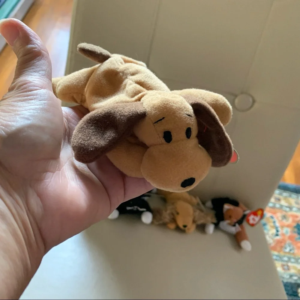4 Teenie Beanie Baby Dogs & Cats